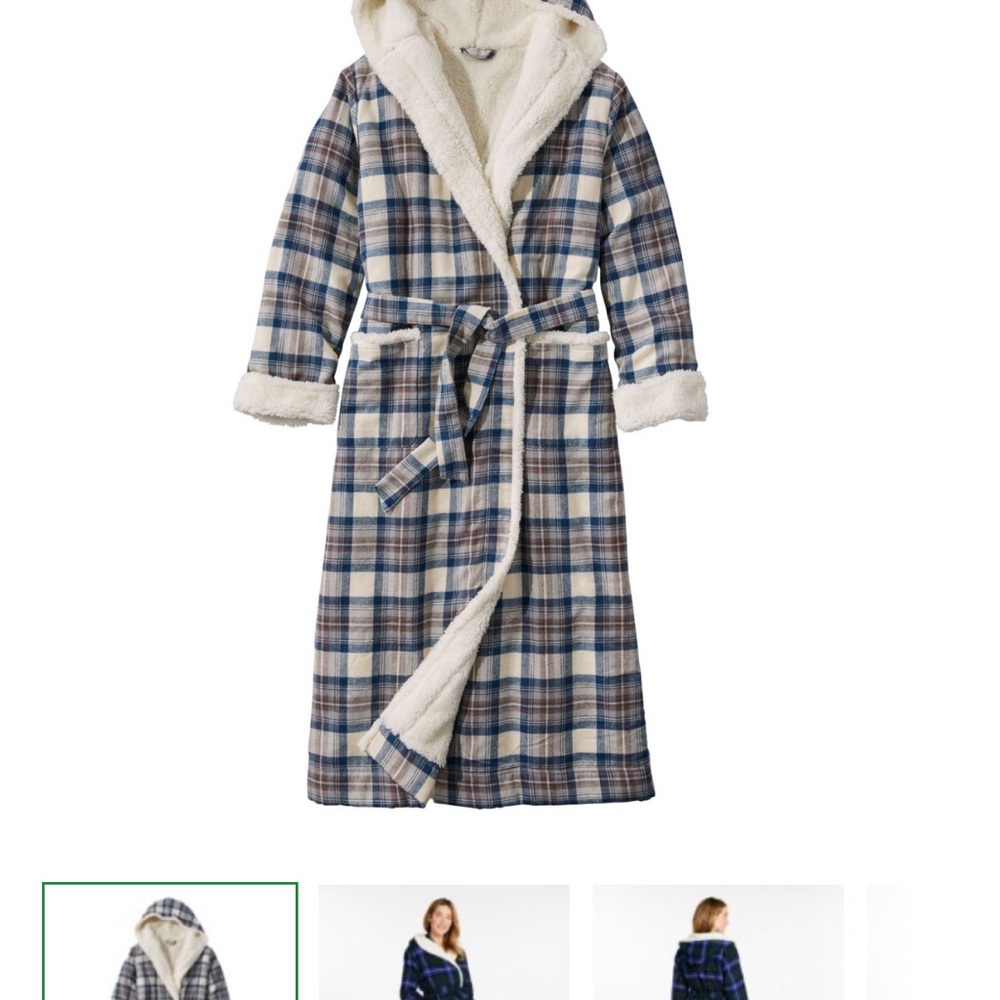 L.L. Bean Scotch Plaid Flannel Sherpa Lined NWT
